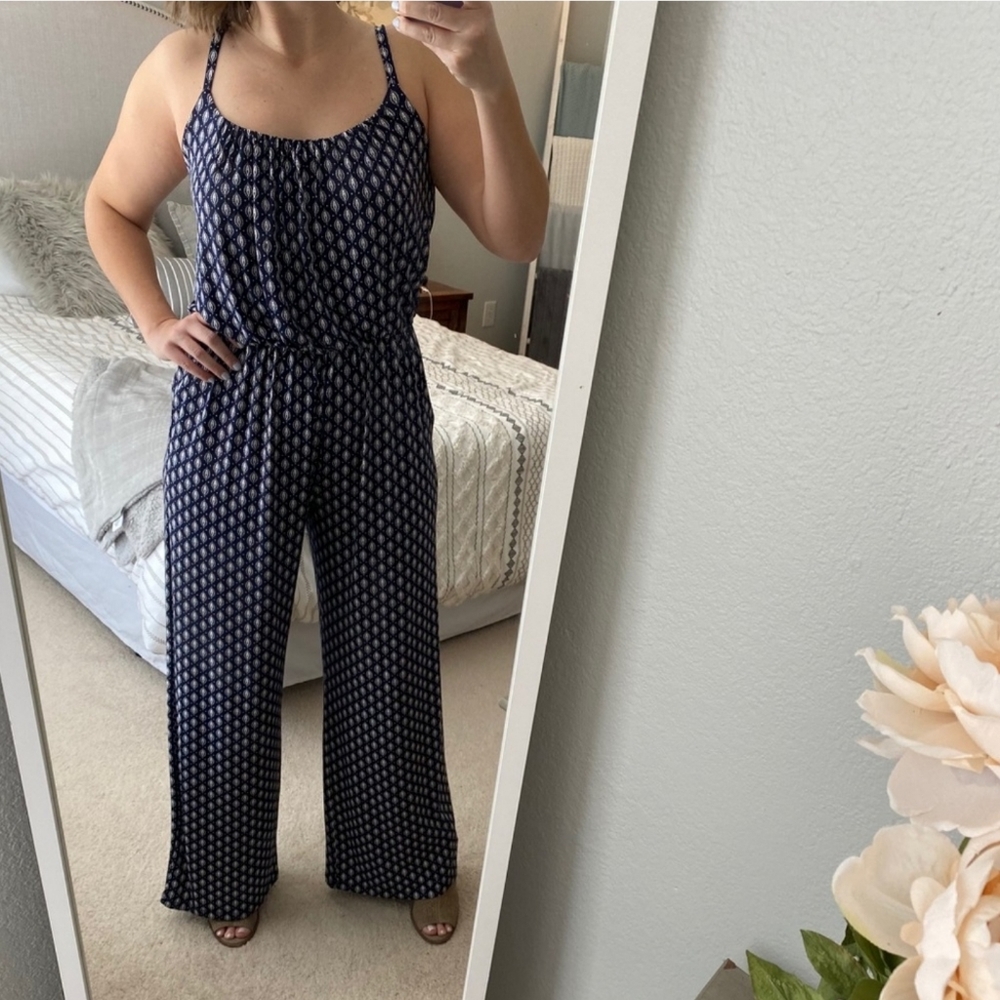 Blue & white romper/jumpsuit